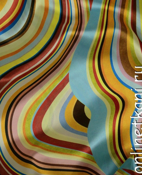 Ткань Вискоза 0163 цвет разноцветный в полоску картинка 3