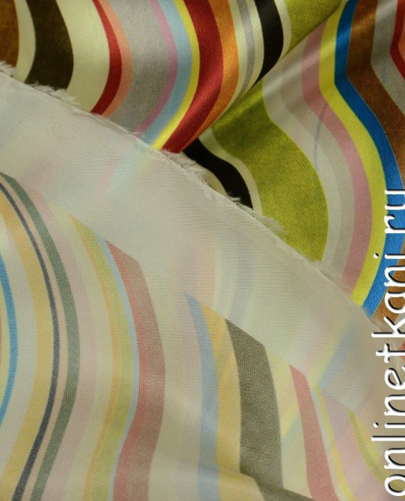 Ткань Вискоза 0163 цвет разноцветный в полоску картинка 1