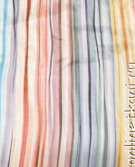 Ткань Вискоза 0178 цвет разноцветный в полоску картинка