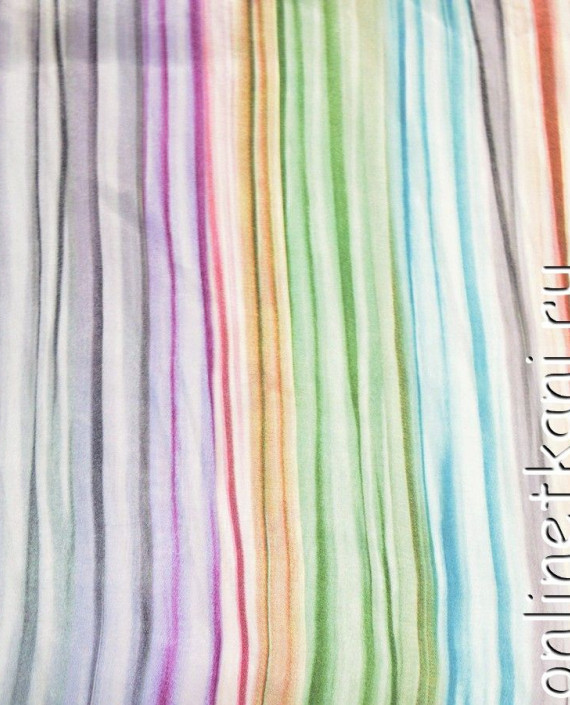 Ткань Вискоза 0178 цвет разноцветный в полоску картинка 1