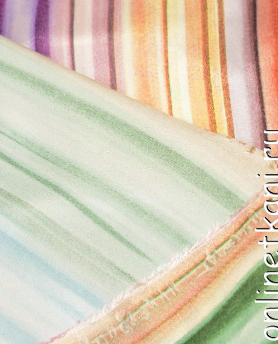 Ткань Вискоза 0178 цвет разноцветный в полоску картинка 3