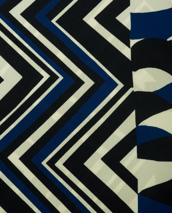 Ткань Плательная Принт 0073 цвет синий геометрический картинка