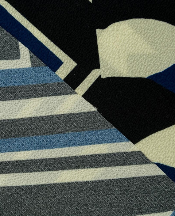 Ткань Плательная Принт 0073 цвет синий геометрический картинка 2