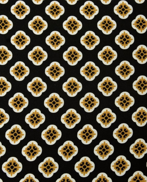 Ткань Плательная Принт 0071 цвет черный геометрический картинка