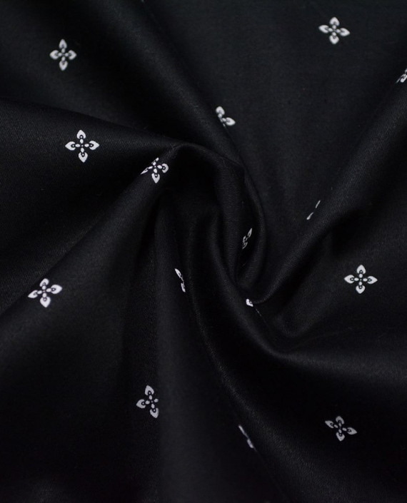 Хлопок Костюмный Принтованный 2869 цвет черный геометрический картинка