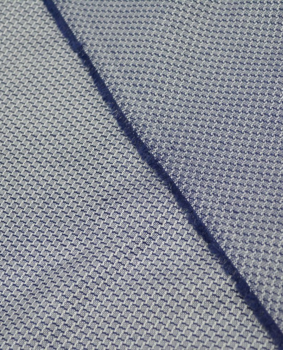Лен Костюмный 0808 цвет синий геометрический картинка 2