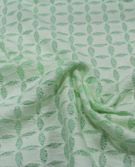 Трикотаж Жаккардовый 3005 цвет зеленый геометрический картинка