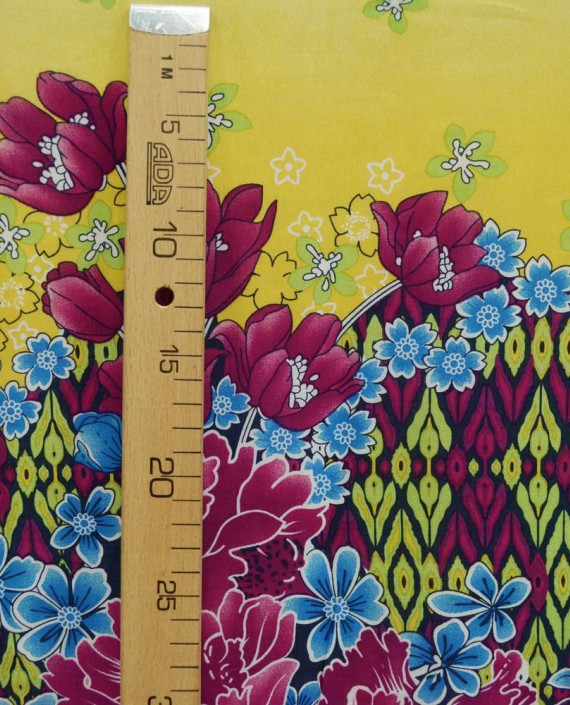 Штапель Принтованный Купон 352 цвет разноцветный цветочный картинка 2