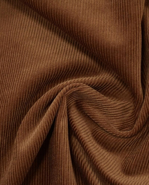 Вельвет Хлопковый 246 цвет коричневый полоска картинка