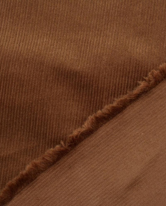 Вельвет Хлопковый 246 цвет коричневый полоска картинка 2