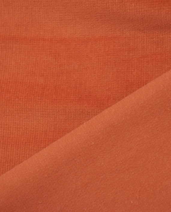 Микровельвет Костюмный 247 цвет оранжевый полоска картинка 2
