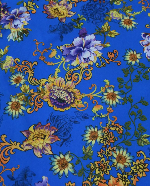 Плательная 1084 цвет синий цветочный картинка