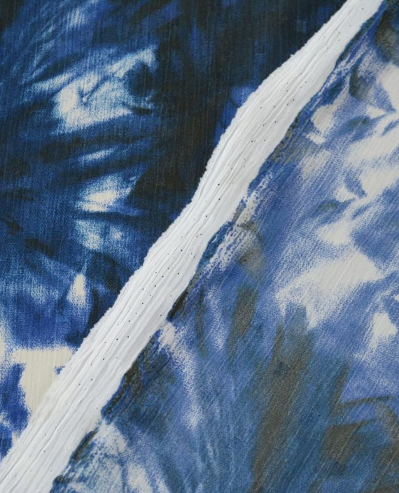 Креп шифон  1117 цвет синий абстрактный картинка 2