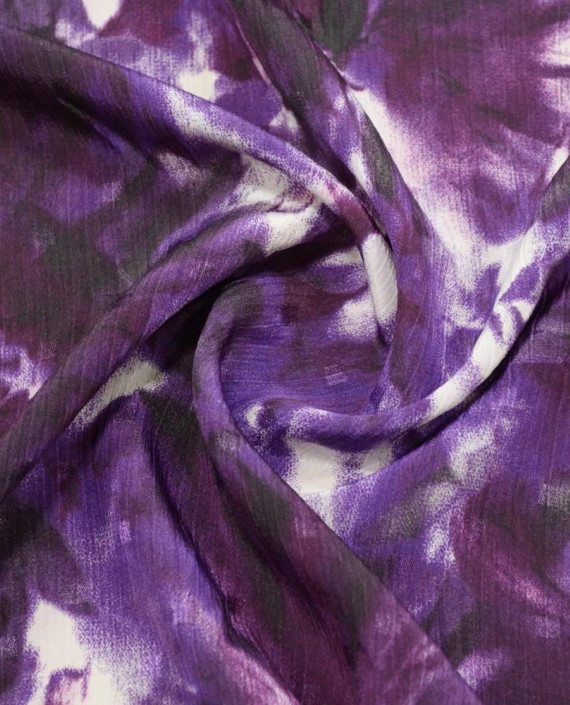 Креп шифон  1154 цвет фиолетовый абстрактный картинка