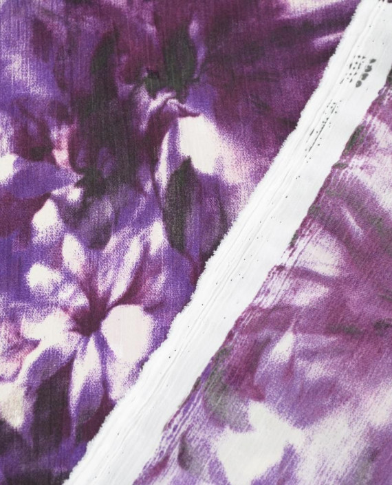 Креп шифон  1154 цвет фиолетовый абстрактный картинка 2