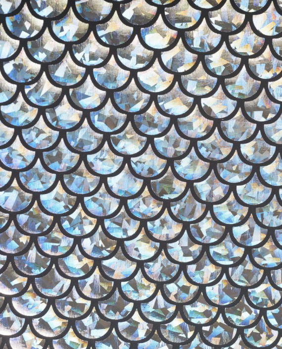 Трикотаж Голограмма  069 цвет серебро геометрический картинка