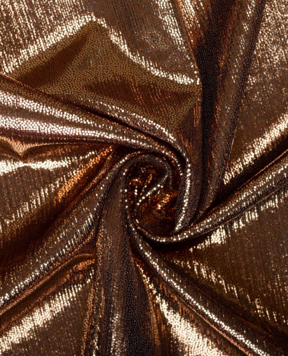 Парча Стрейч - последний отрез 1.4 м. 1163 цвет коричневый крупа картинка 1
