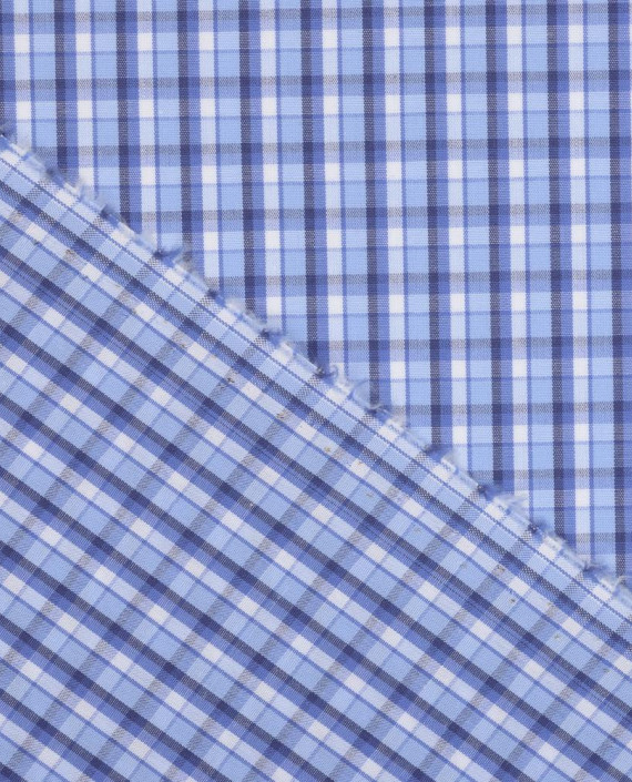 Хлопок рубашечный 3327 цвет синий в клетку картинка 1