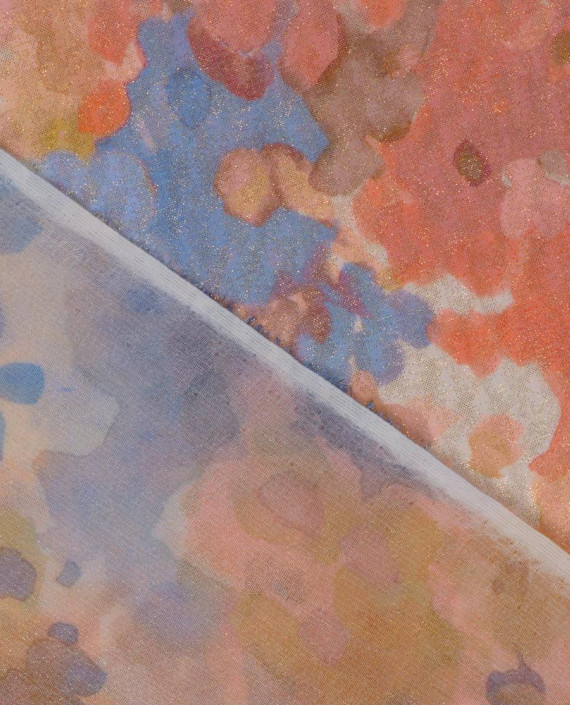 Шифон принтованный с напылением 0457 цвет разноцветный цветочный картинка 1