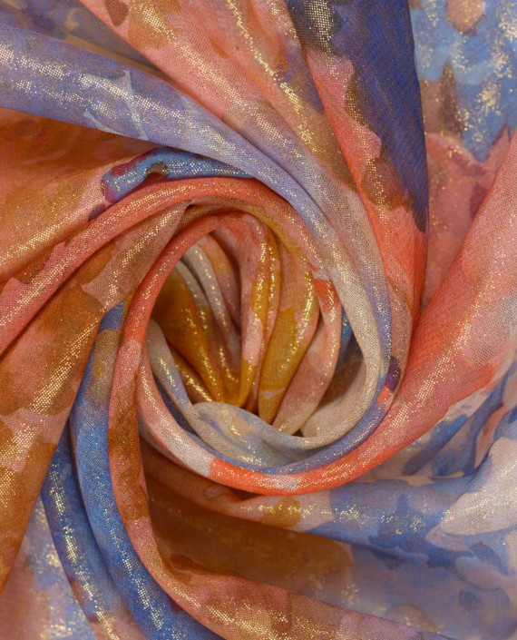 Шифон принтованный с напылением 0457 цвет разноцветный цветочный картинка