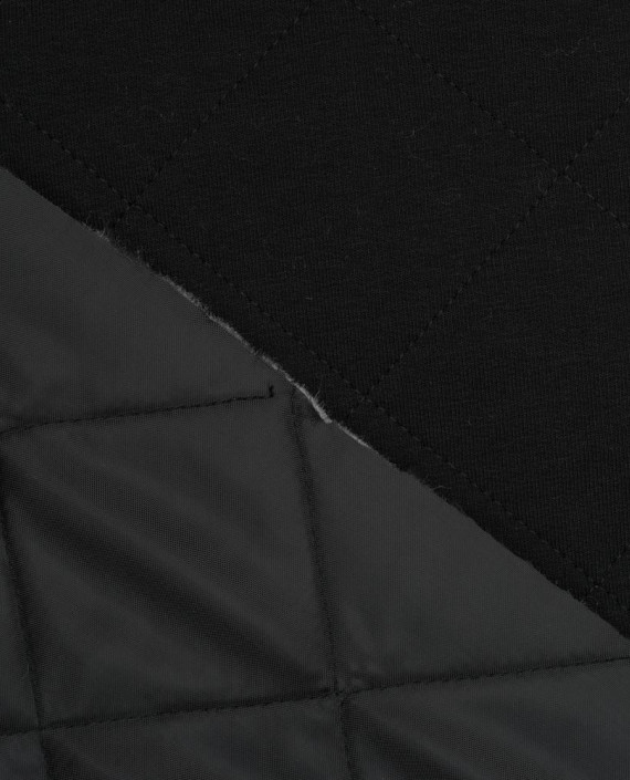 Трикотаж футер стеганный с подкладкой 3706 цвет черный картинка 1