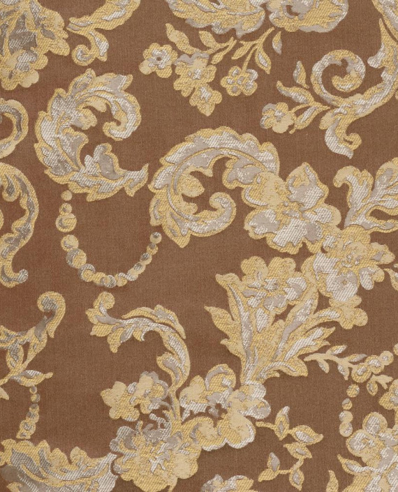 Портьерная ткань 079 цвет коричневый цветочный картинка
