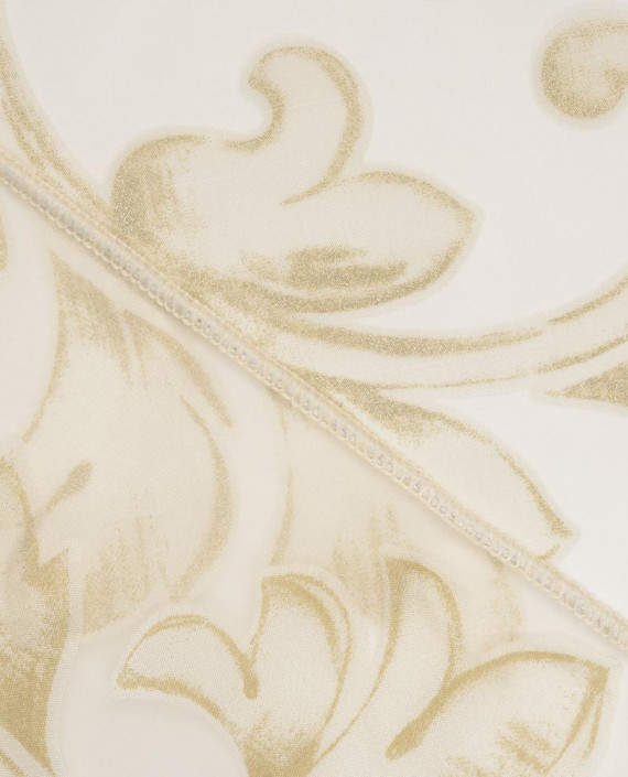 Тюль органза с принтом 125 цвет золотой абстрактный картинка 1