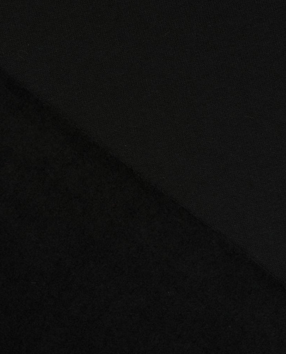 Последний отрез 1м Трикотаж Футер 3-х нитка с начесом 13755 цвет черный картинка 1
