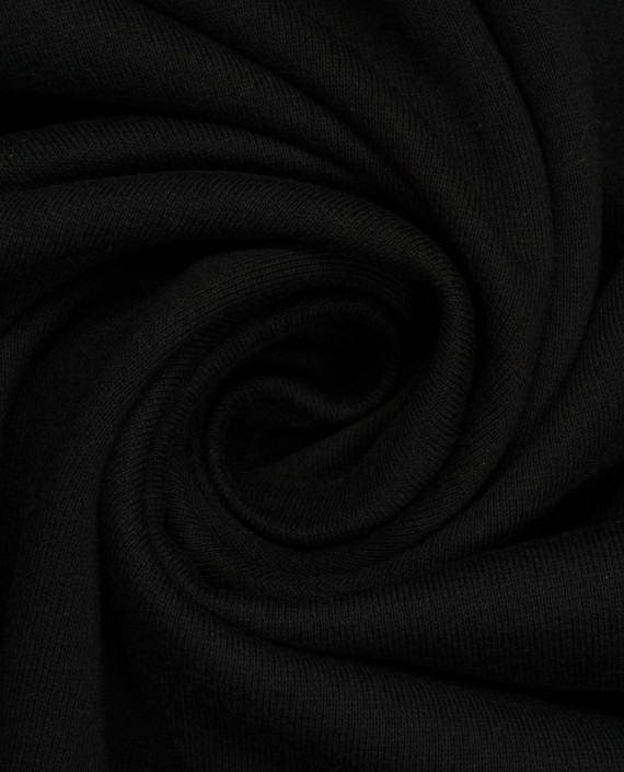 Последний отрез 1м Трикотаж Футер 3-х нитка с начесом 13755 цвет черный картинка