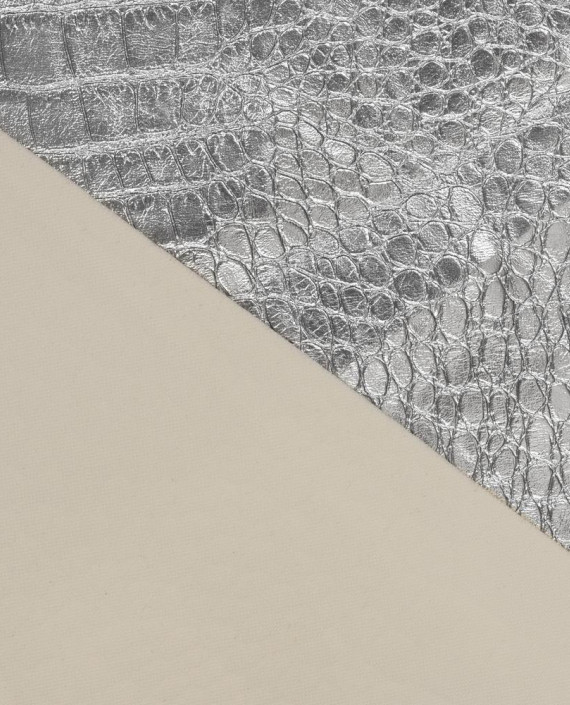 Искусственная кожа Крокодил 532 цвет серебро анималистический картинка 1