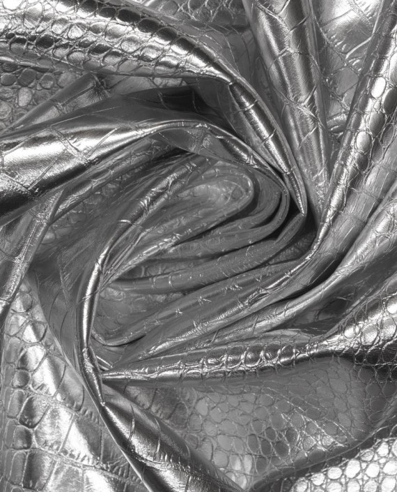 Искусственная кожа Крокодил 532 цвет серебро анималистический картинка