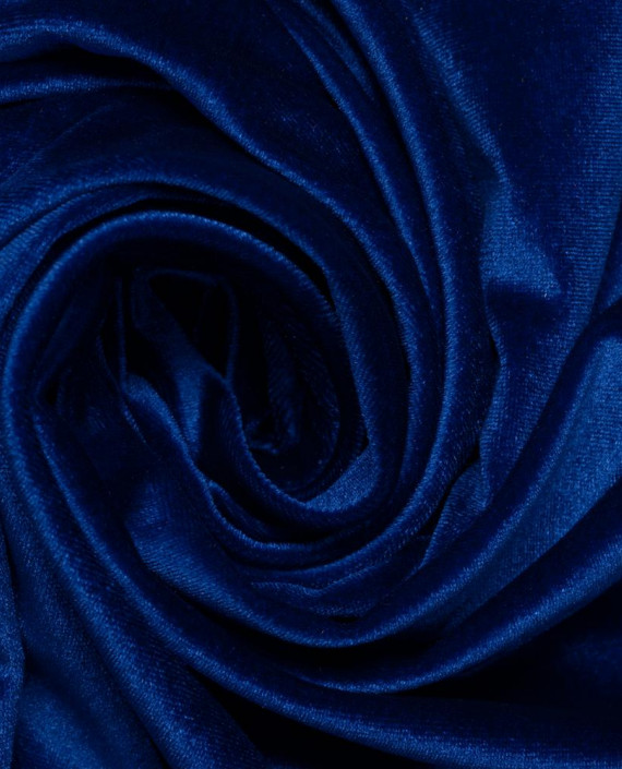 Последний отрез 1.4м Ткань Бархат-стрейч 1213 цвет синий картинка