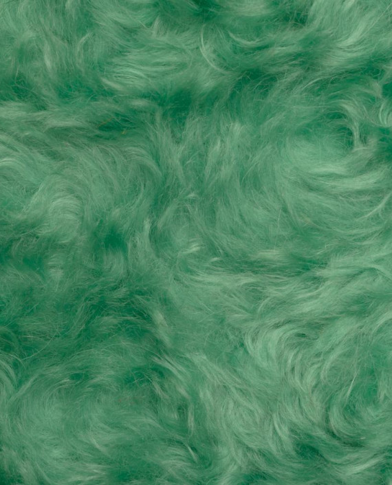 Ткань мех натуральный 0428 цвет зелёный картинка 2