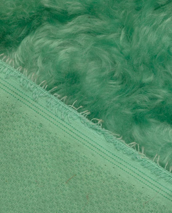 Ткань мех натуральный 0428 цвет зелёный картинка 1