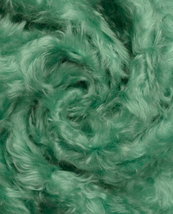 Ткань мех натуральный 0428 цвет зелёный картинка