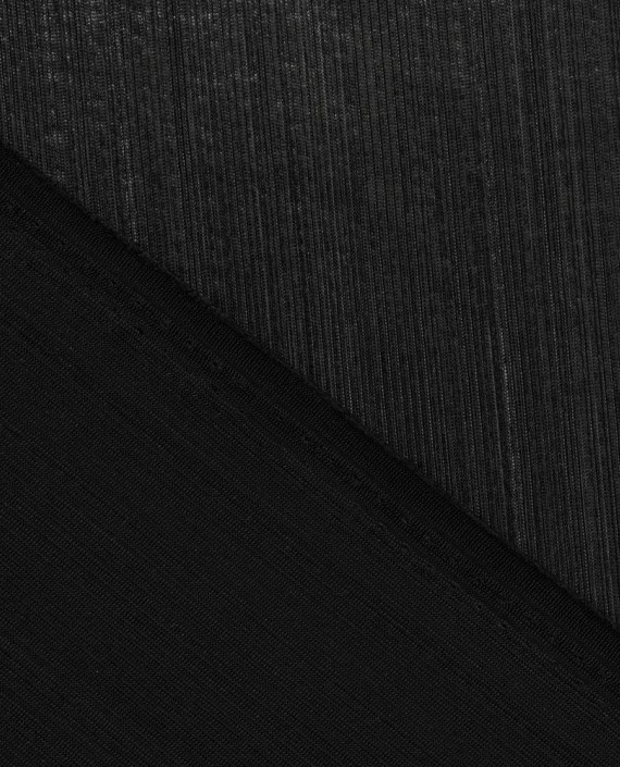 Трикотаж с напылением 091 цвет черный полоска картинка 1