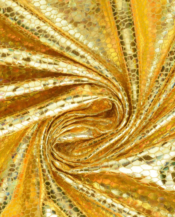 Трикотаж Голограмма 067 цвет золотой геометрический картинка