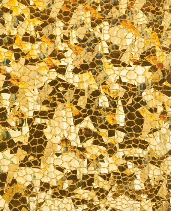 Трикотаж Голограмма 067 цвет золотой геометрический картинка 1