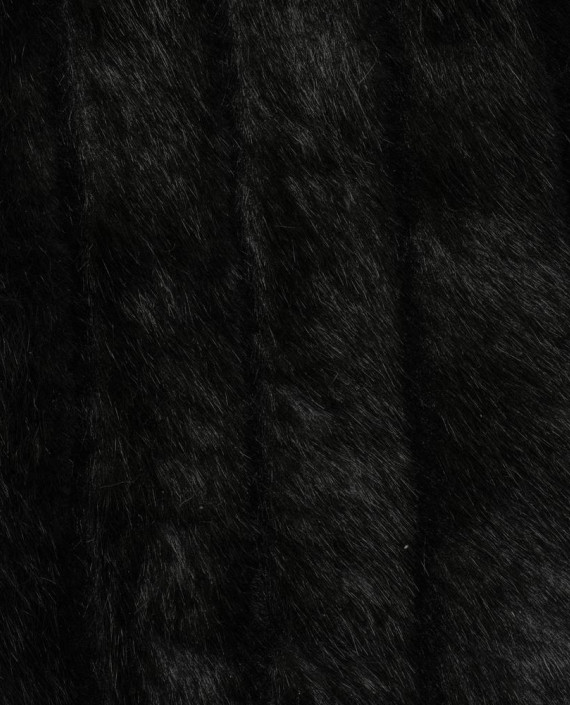Искусственный мех 0446 цвет черный в полоску картинка 2