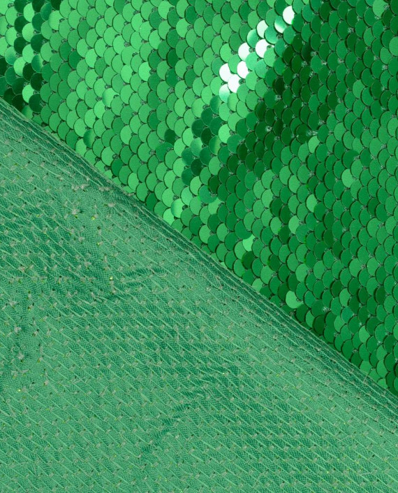 Пайетки двухсторонние на атласе 0075 цвет зеленый картинка 1