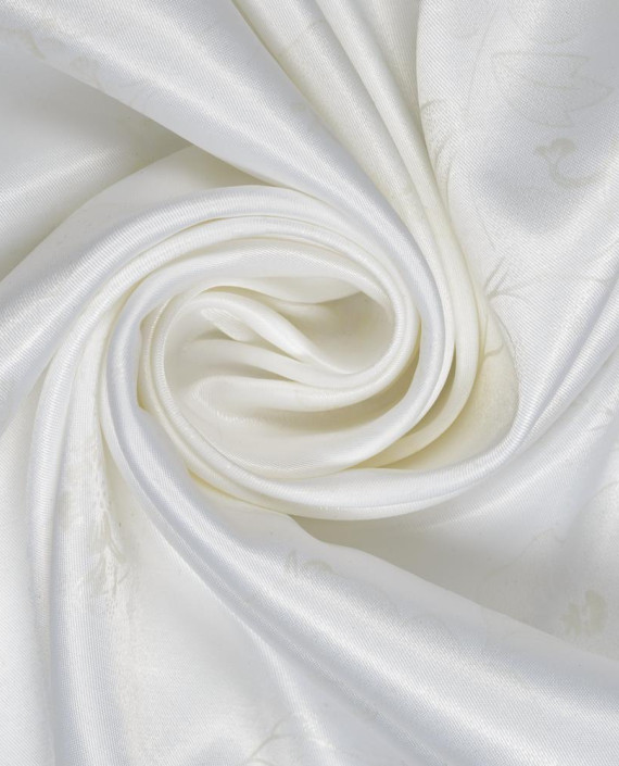 Атлас принт 412 цвет белый цветочный картинка