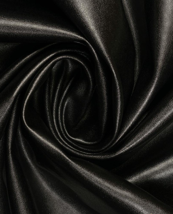 Искусственная кожа на флисе 583 цвет черный картинка