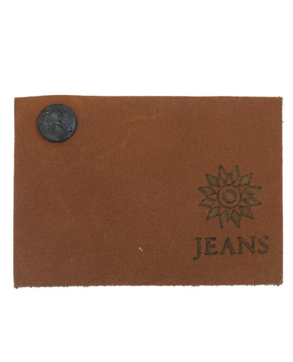 Нашивка Jeans с кнопкой 032 цвет коричневый картинка