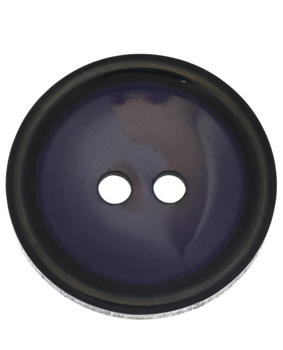 Пуговица на два прокола, с черным ободком 214 цвет синий картинка