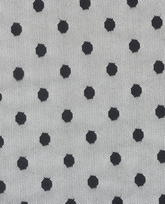 Сетка трикотажная Горох 043 цвет черный в горошек картинка 2