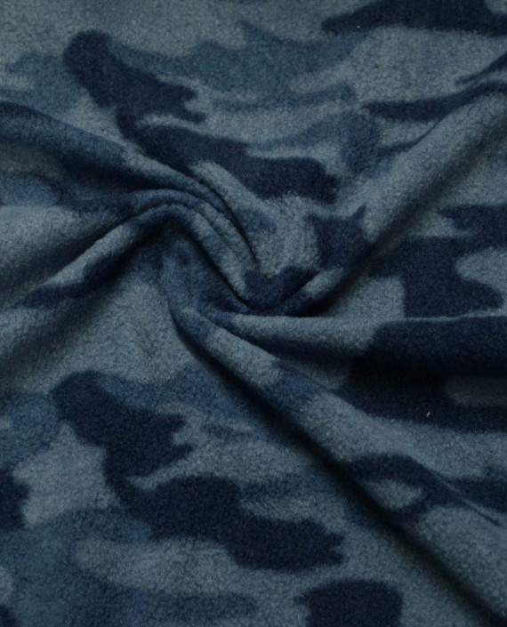 Ткань Флис 0058 цвет синий абстрактный картинка