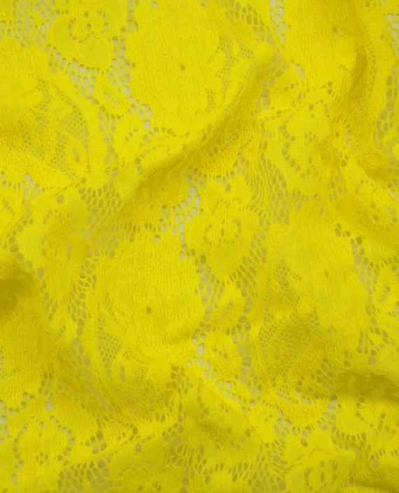 Ткань Гипюр 421 цвет желтый цветочный картинка