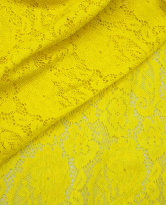 Ткань Гипюр 421 цвет желтый цветочный картинка 1