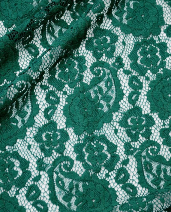 Ткань Гипюр 432 цвет зеленый цветочный картинка