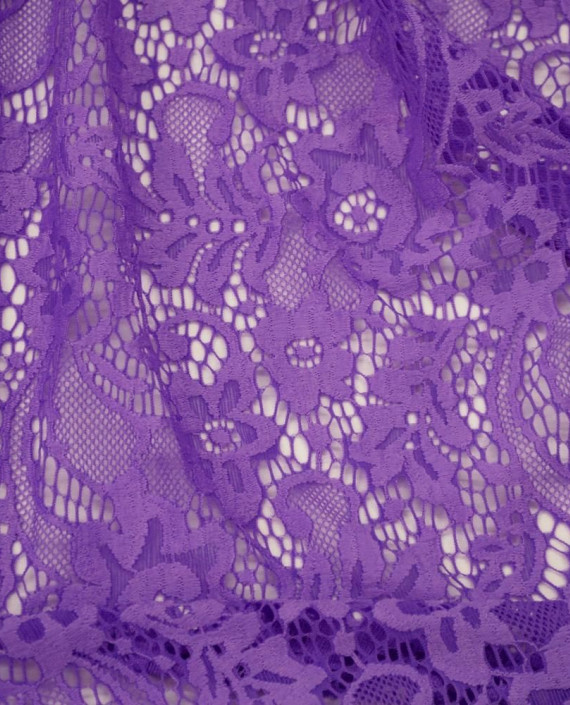 Ткань Гипюр 435 цвет фиолетовый цветочный картинка